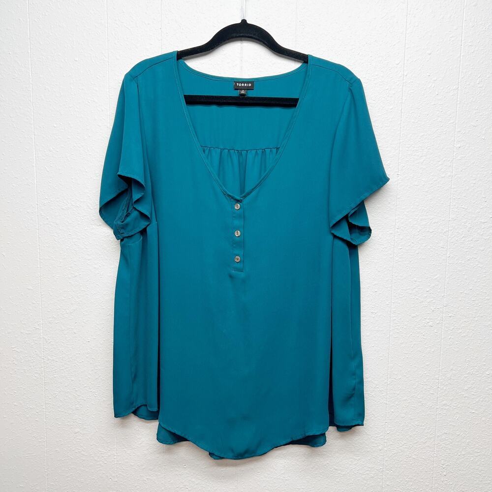Torrid Teal Womens Top 2X Workwear Office Career Casual Dressy Feminine …